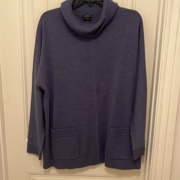 TALBOTS Pure Merino Wool Sweater Turtleneck Pockets Dolman sleeves women’s Sz XL - Picture 1 of 15